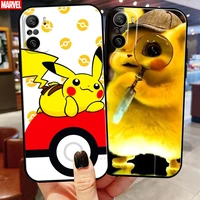 anime pokemon cute pikachu for xiaomi redmi k40 pro k40 gaming phone case liquid silicon back black silicone cover carcasa
