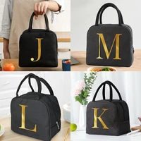 lunch bag unisex thermal insulated kids lunch box handbag food picnic for work cooler storage bags letter initials series