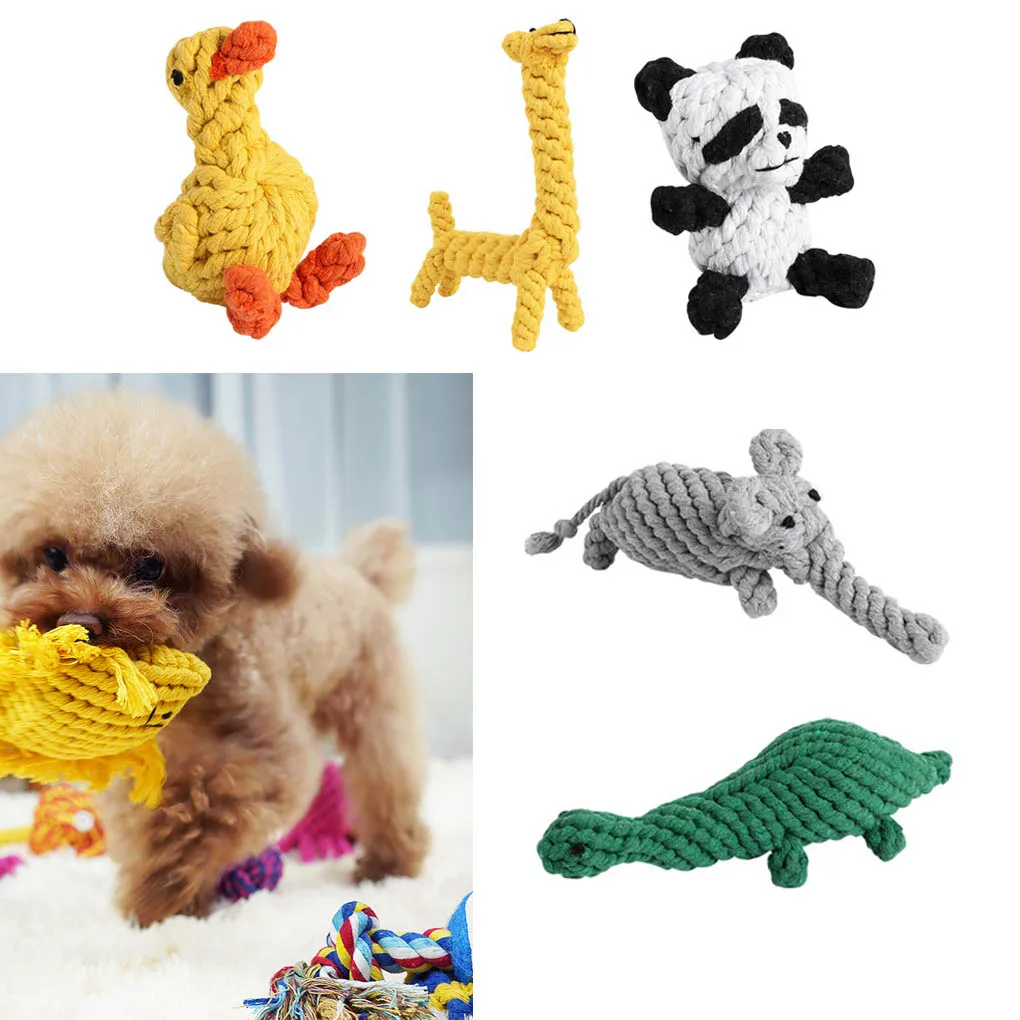 

5 Pcs/ Pet Dog Biting Toys Tooth Cleaning Bite Chew Toys Cotton Interactive Set Training Tools