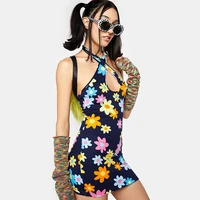 the new summer 2022 fashion hot selling printed neck pullover sleeveless high fanny pack dress for women
