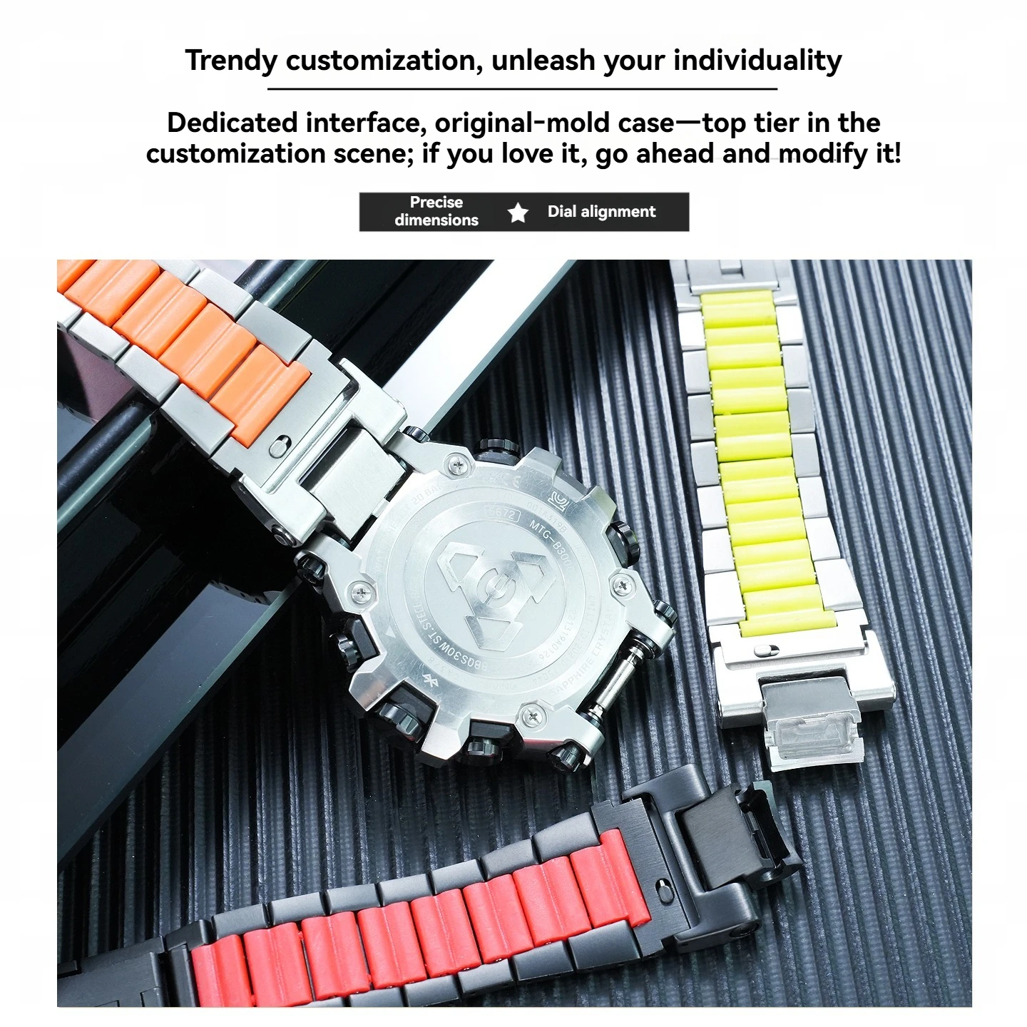 Фото Подходит для Casio G-SHOCK MTG-B3000, быстросъемный стальной ремень, аксессуары для ремешков для часов из нержавеющей стали, мужские аксессуары. №5