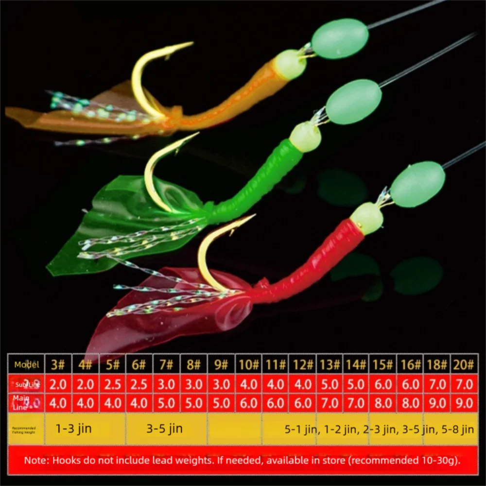 2Park Luminous Bean Sabiki String Hook Rig Резиновый воблер Бионический крючок для веревки 10 размеров Приманка Снасти для приманки (art.: 3920ceda62dd2) - 3920ceda62dd2