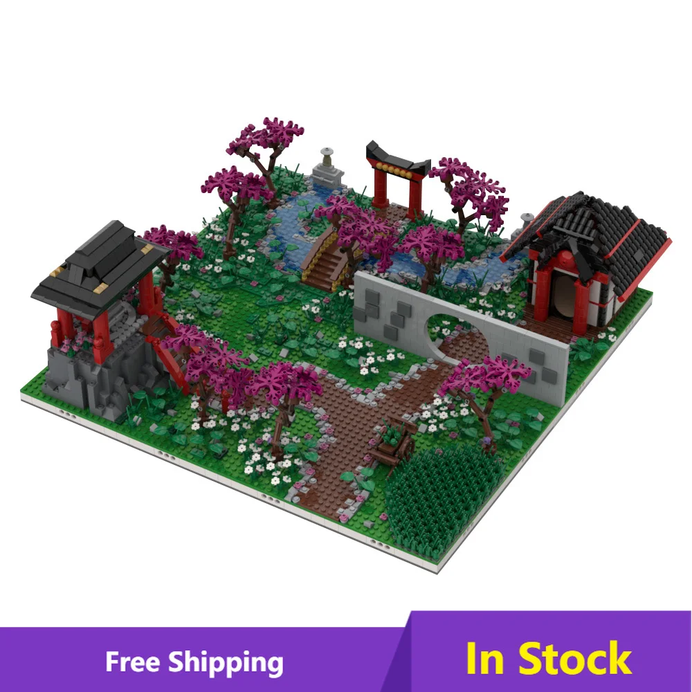 

MOC-38833 Chinese Park Retro Stree View Building Blocks Set Architecture Villa Build from 4 MOC Toys For Children Birthday Gifts