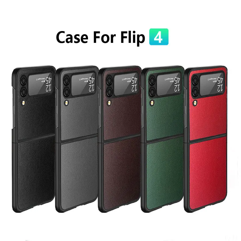 

Premium PU Leathe Case for Samsung Galaxy Z Flip 3 4 Scratch-Resistant Solid Color Cover for Samsung Galaxy Z Flip3 zflip4 Case