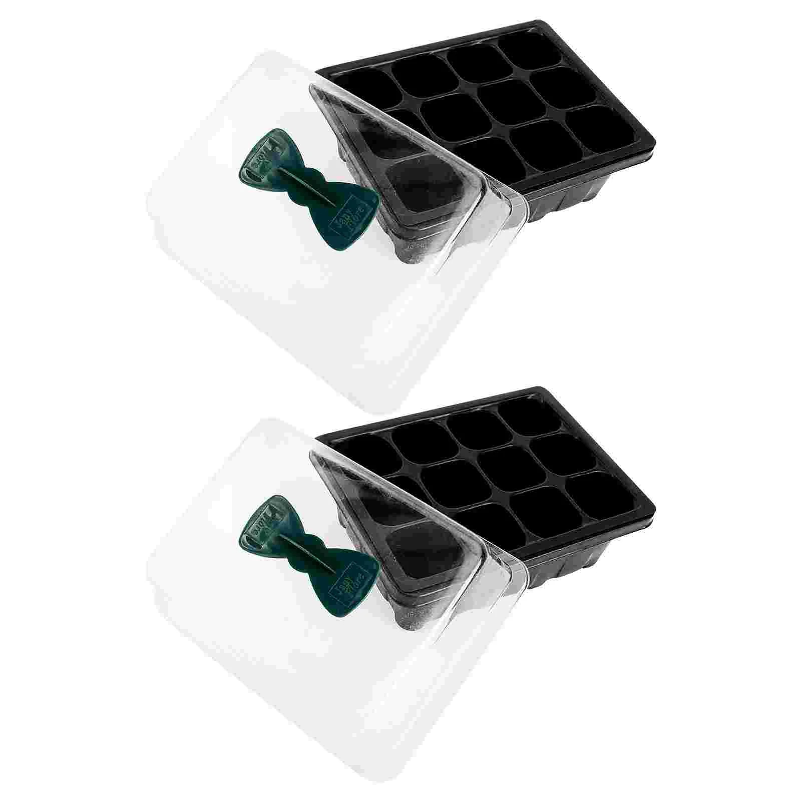 

2 Pcs 12 Hole Box Tray Lid Germination Dome Starter Tray Plastic Germination Pots Trays