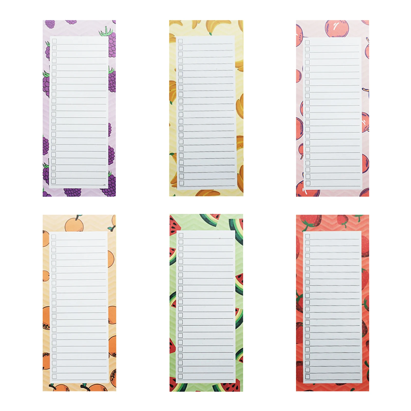 

6pcs Kitchen Daily Plan 50 Sheets Memo Pad Shopping List Tearable Notepad Stationery Back Magnetic Grocery Shelf Home Office
