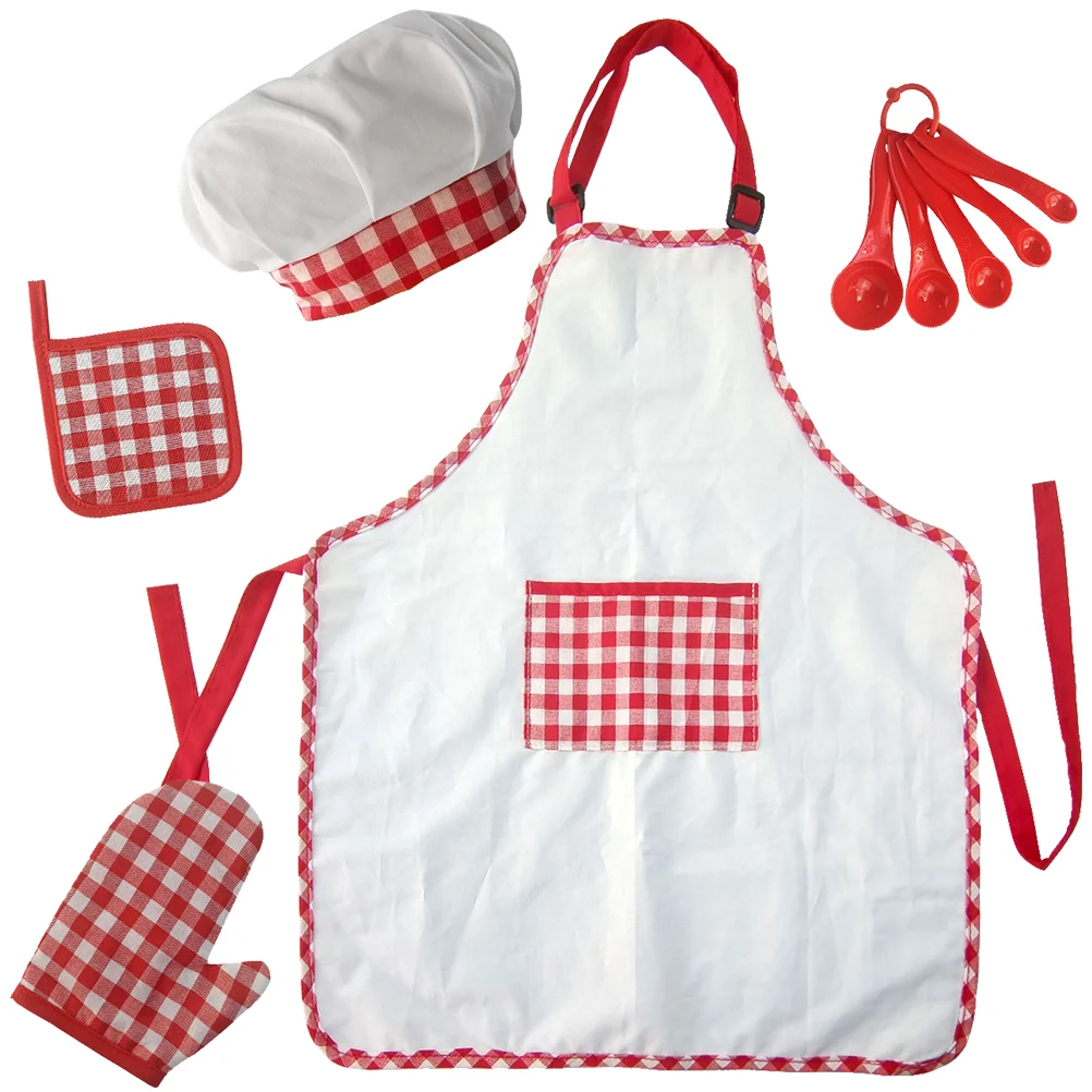 

Kids Cooking Apron Children Chef Hat Girls Suit Kits Baking Bbq Accessories Boy