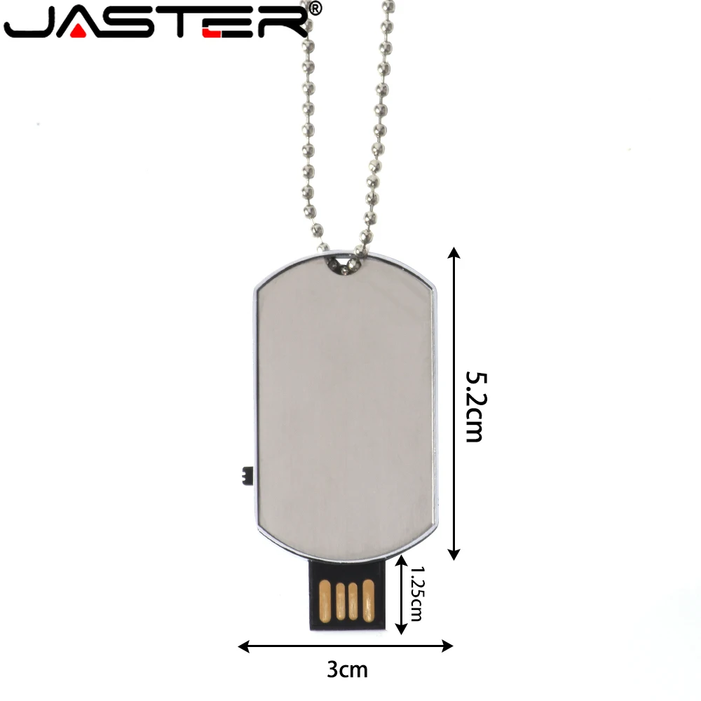 JASTER Солдатское Ожерелье USB Флэш-накопитель В Стиле Милитари Прямоугольная Карта