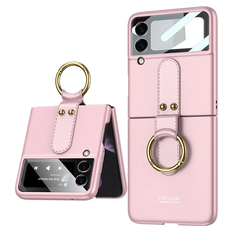 

Luxury Leather Case for Samsung Z Flip4 With Ring shockproof Case for galaxy Z Flip3 5g CaseMilitary Grade Drop Protective Cases