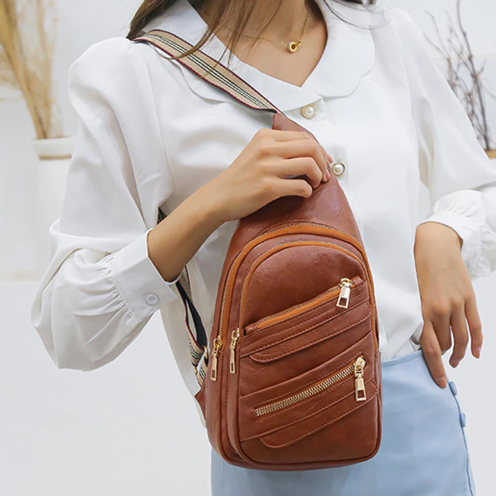 

Кожаная нагрудная сумка с несколькими карманами для женщин, трендовая сумка-мессенджер 2023, маленькая сумка-ранец, Женская поясная сумка, сумка-слинг, сумка для телефона, кошелек