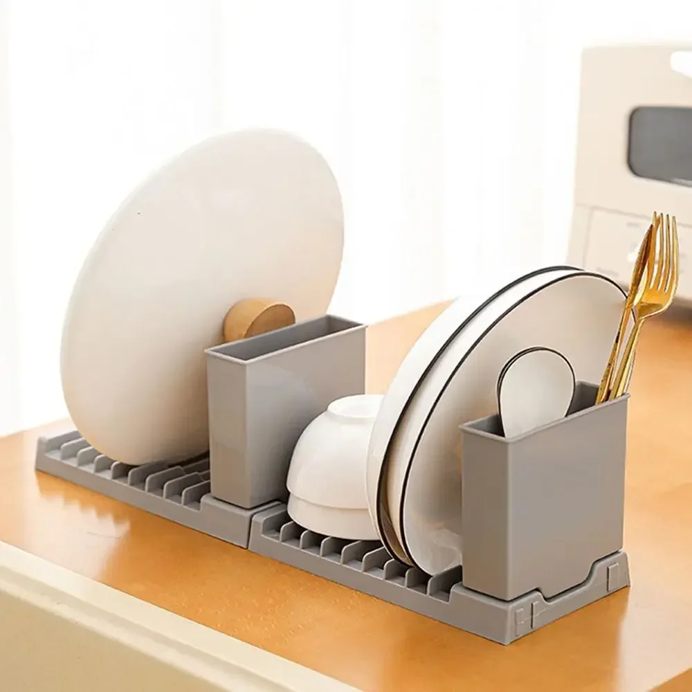 Сушилка для посуды большой емкости подстаканник держатель столовых приборов
