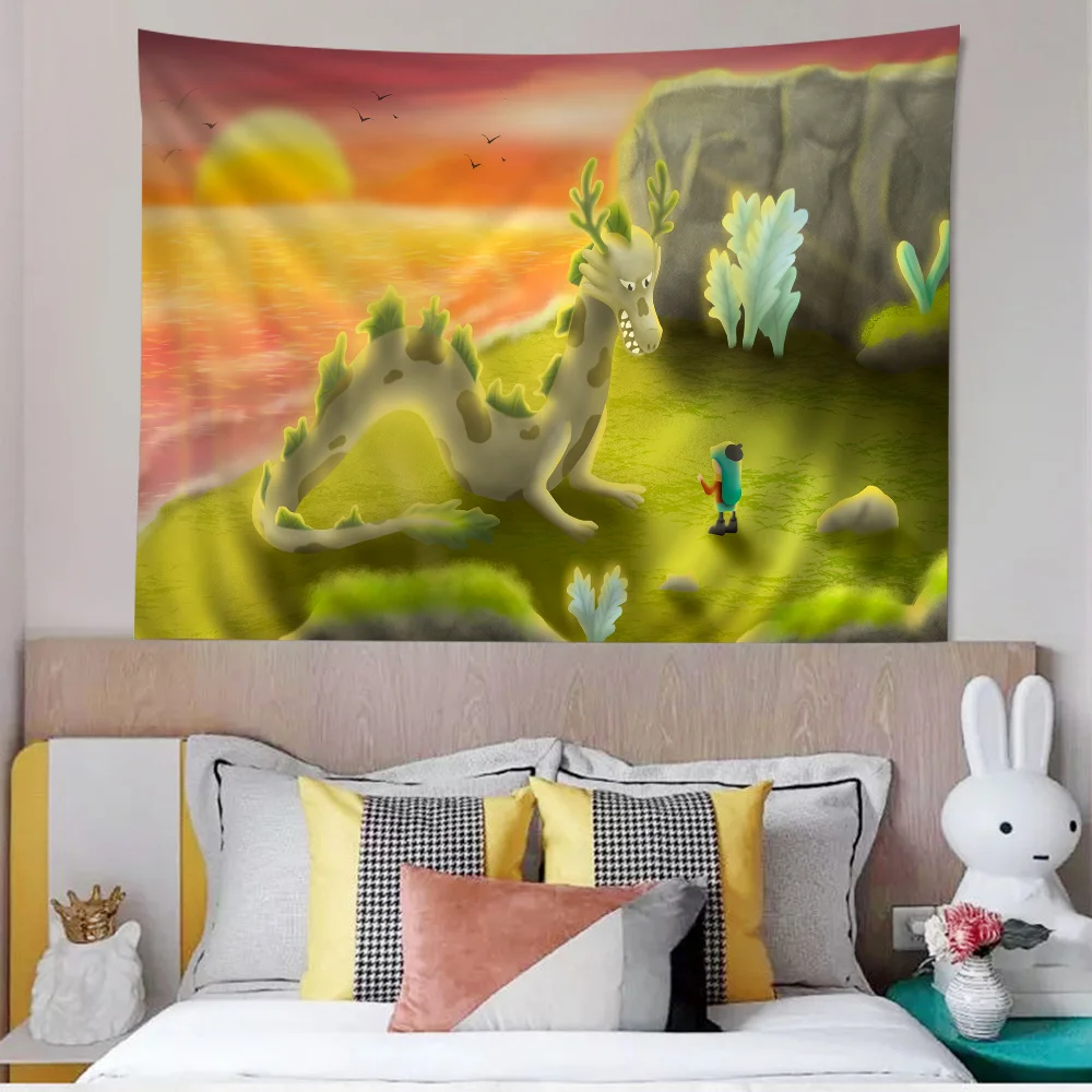 H-Hilda Мультфильм Девушка Богемный Гобелен С Мандалой Настенный Полиэстер Хлопок