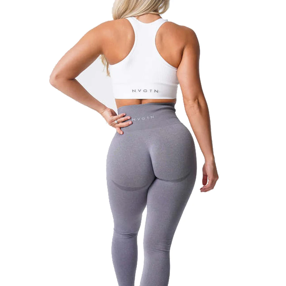 NVGTN Curve Women's High Waist Leggings Seamless Fitness Yoga Pants Tummy Control Exercise Leggings Solid Color