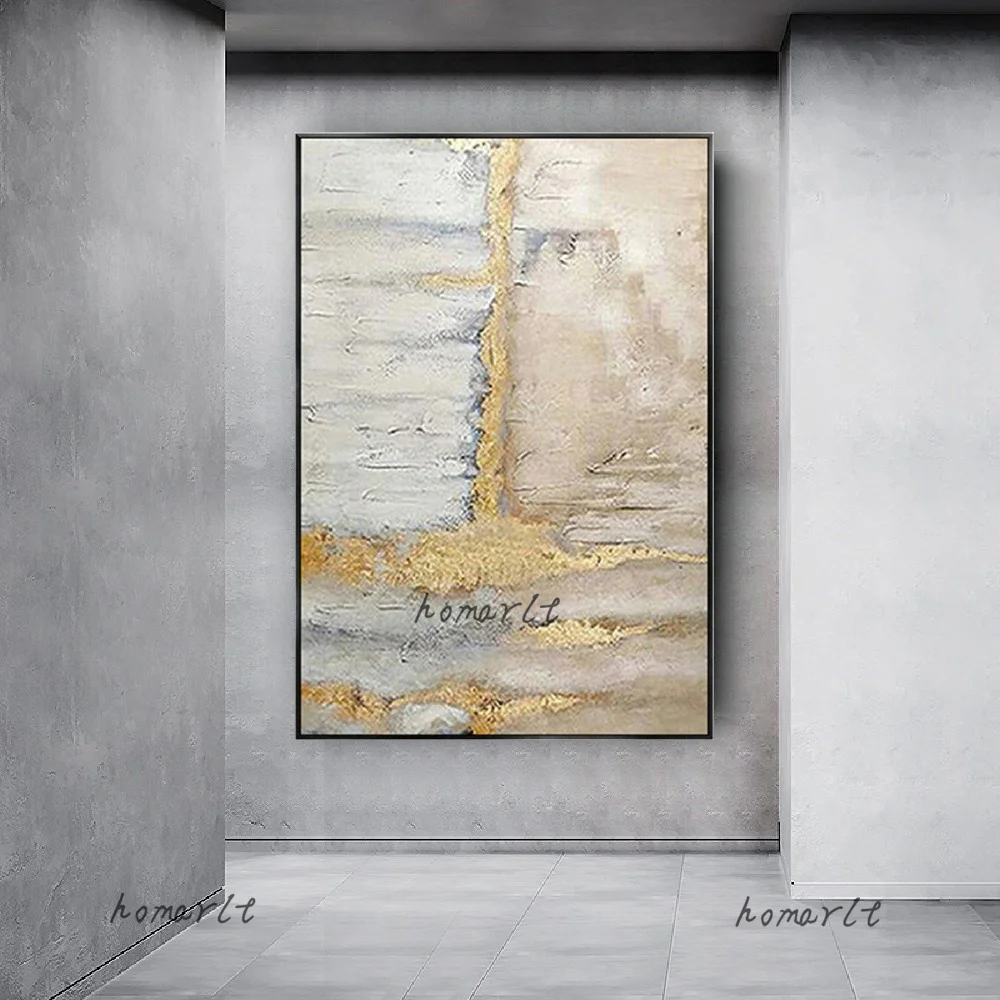 Ручная роспись акриловый холст Современная новая абстрактная Золотая картина