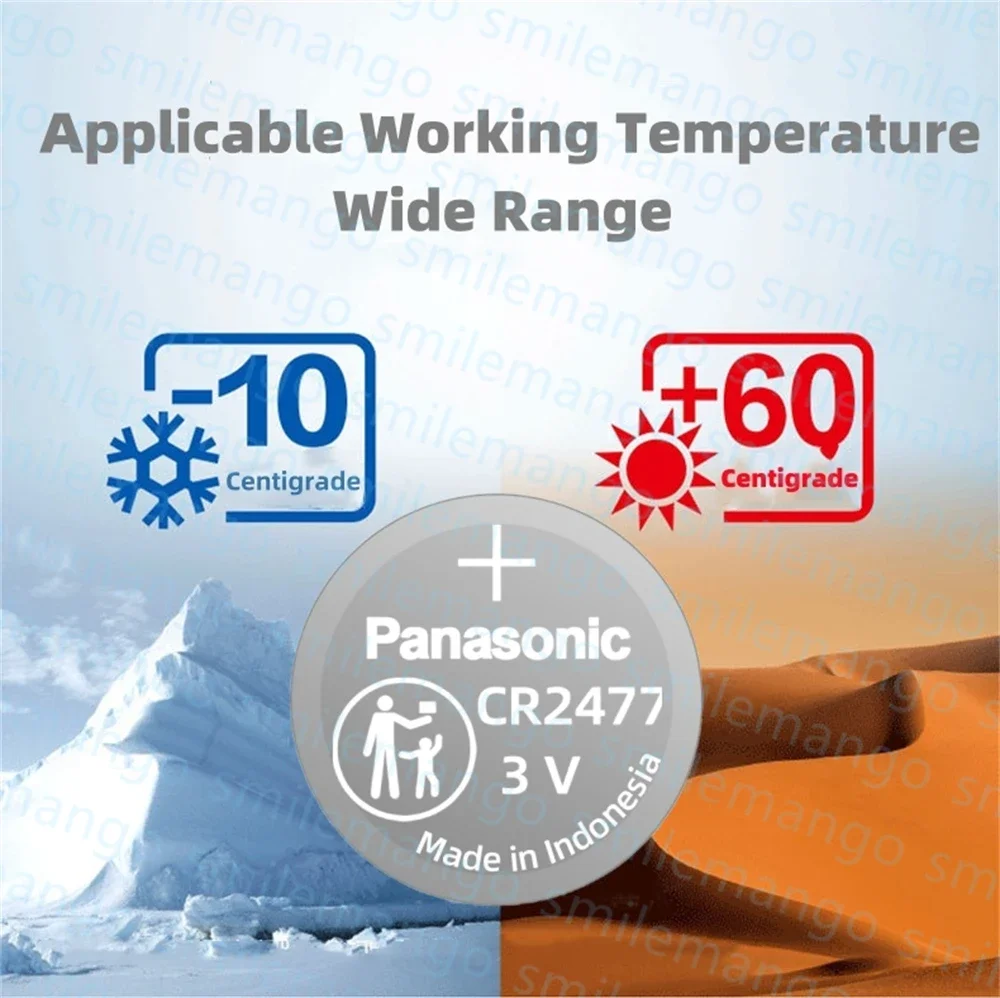 Фото Panasonic 2-50 шт. CR2477 кнопочный аккумулятор литиевый 3 В измерительный прибор импортный цифровой монитор давления в шинах интеллектуальный туалет №5