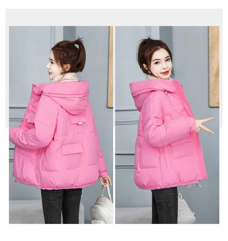 6 Color 2022 Winter Jacket Coats for Women Parkas Female Zipper Hooded Overcoat Black Thick Warm Jackets Windproof Casual Coat