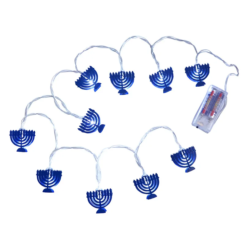 

Hanukkah Candlestick LED Light String 9 Style Menorah Jewish Party Gift