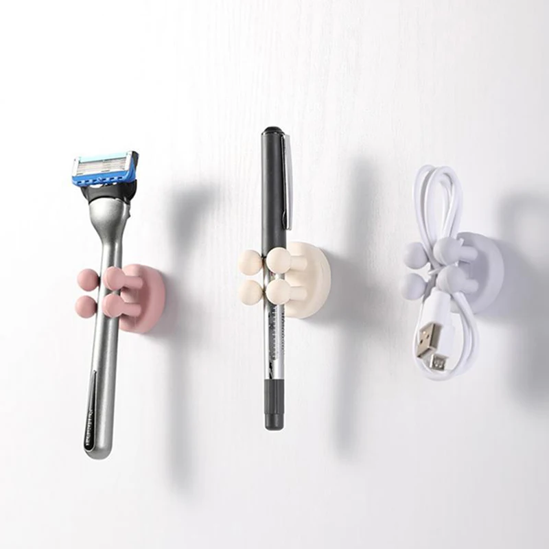 

1Pc Universal Silicone Hook Kitchen Creatives Self Adhesive Toothbrush Holder Multipurpose Waterproof Storage Holders