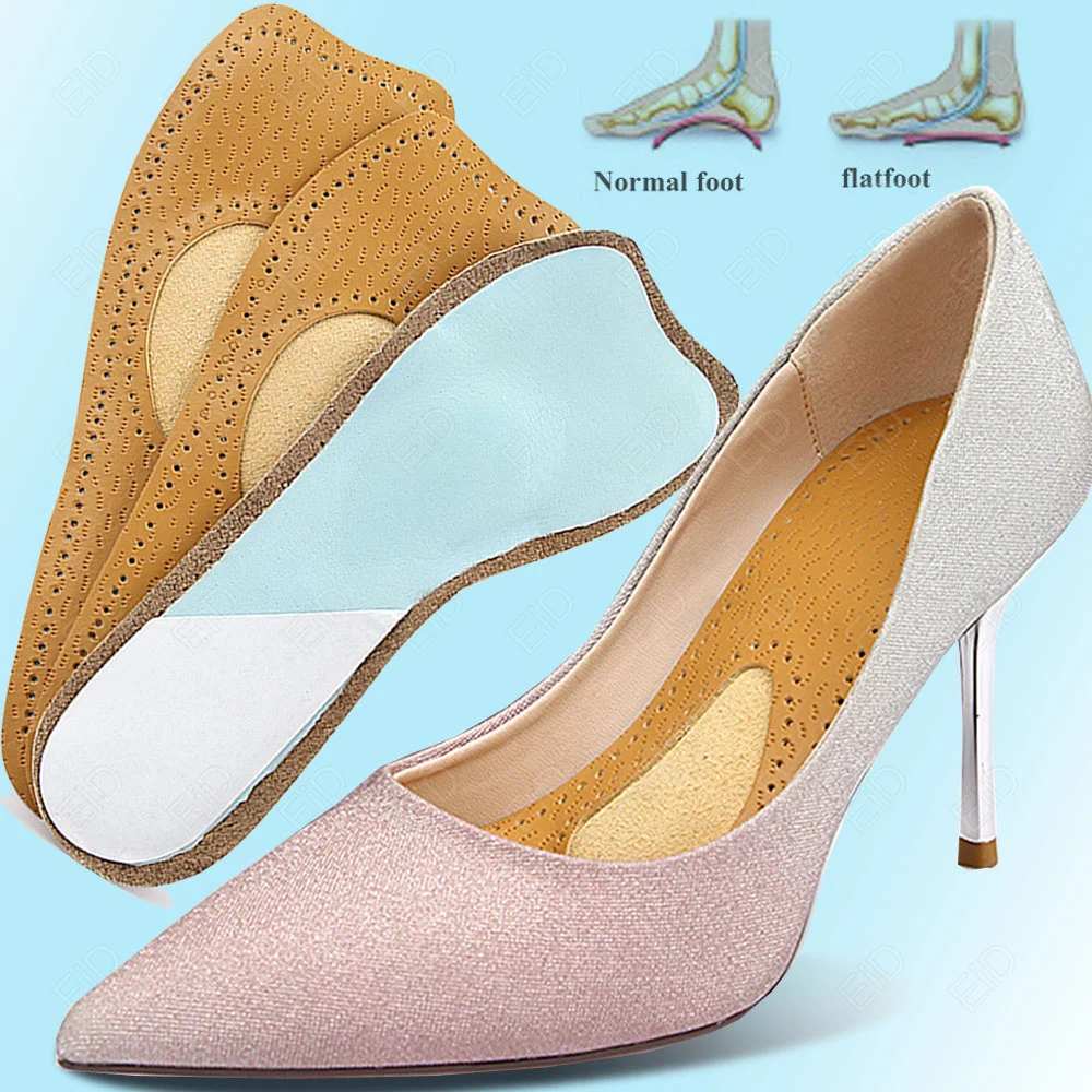 Женские Ортопедические Вставки Для Обуви С Поддержкой Свода Стопы Кожаные