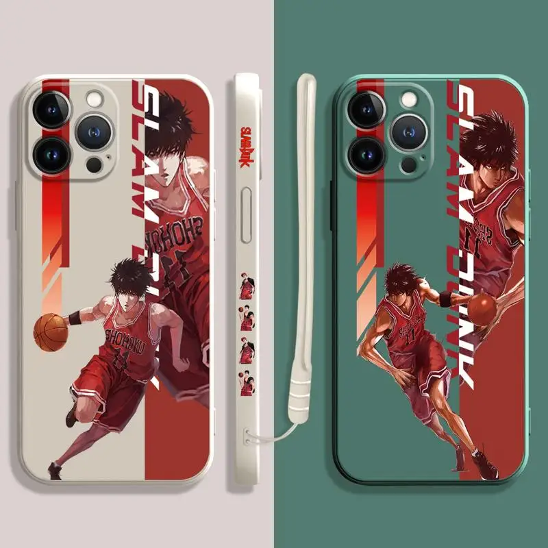 

Anime Slam Dunk Sakuragi Rukawa Liquid Phone Case For Apple iPhone 14 13 12 11 Pro Max 13 12 Mini XS XR X 7 8 6 6S 5 5S Plus