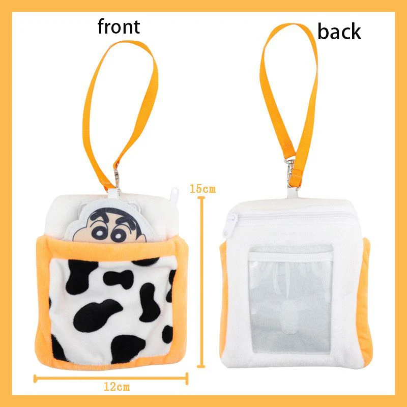 

Kawaii Crayon Shin-Chan Shiro Anime Figure Multifunction Key Card Coin Purse Storage Bag Portable Interesting Life Supplies Gift