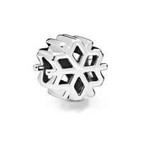 limited inventory 925 solid silver moments polished snowflake charms beads fit pandora original bracelet women diy jewelry gift