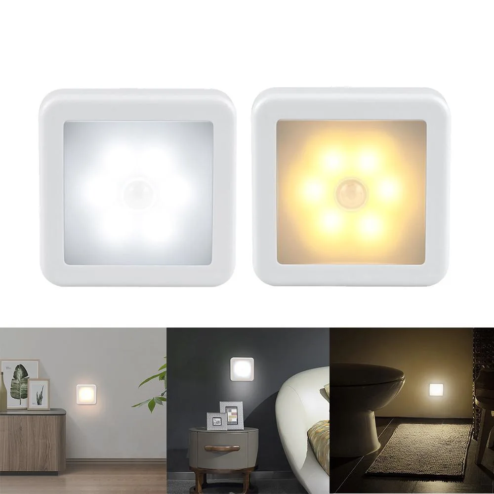 

New Night Light Smart Motion Sensor LED Night Lamp Battery Operated WC Bedside Lamp For Room Hallway Pathway Toilet DA