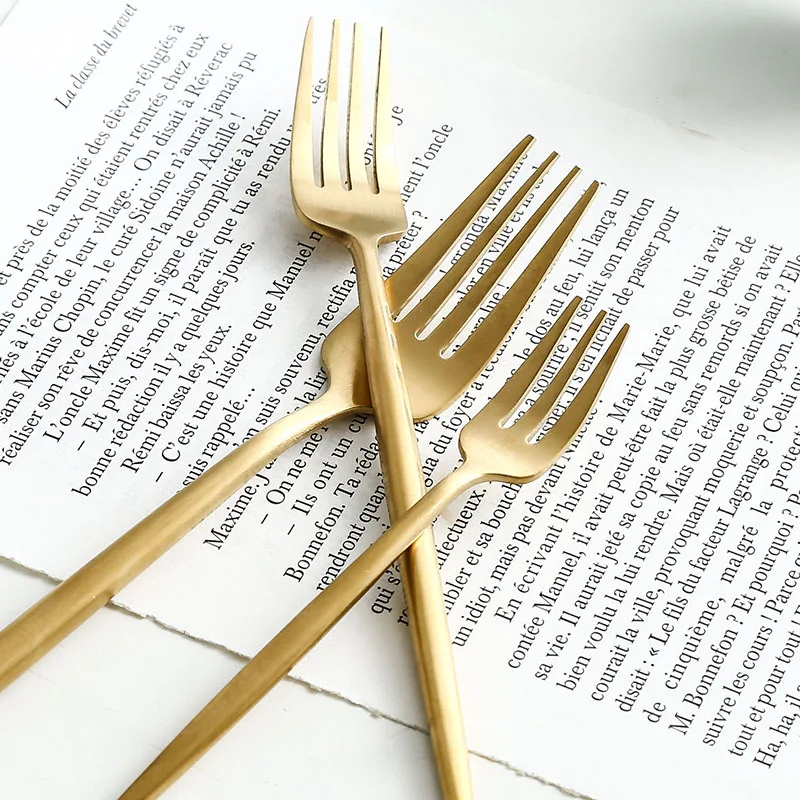 Matte Gold 18/10 Stainless Steel Luxury Cutlery Dinnerware Tableware Knife Spoon Fork Chopsticks Flatware Set Dishwasher Safe | Дом и сад