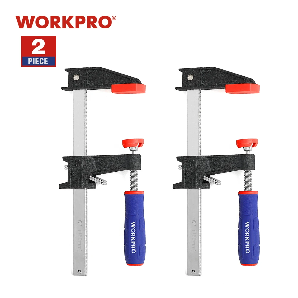 Набор зажимов для столярных работ WORKPRO комплект из 2 сверхпрочных 6/15 см 12/30 F по