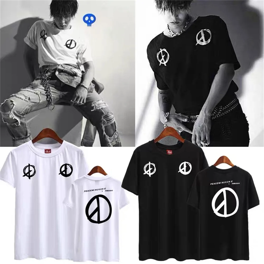 

KPOP Bigbang G-Dragon Concert T-Shirt Unisex Peaceminusone O-Neck Short Sleeve GD PMO Fans Concert Support Clothes