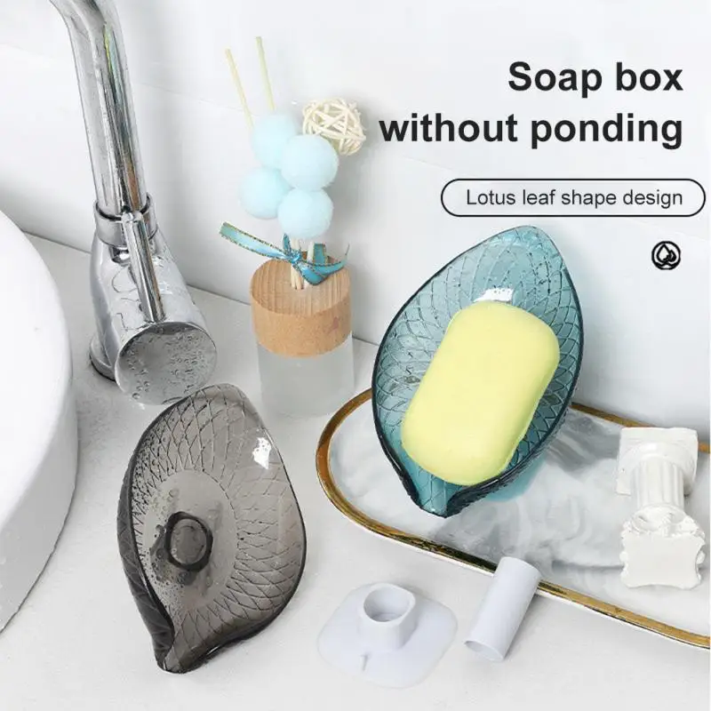

Soap Dishes Leaf Shape Soap Box Drain Bathroom Toilet Free Punch Soap Holder Suction Cup Sponge Tray Kitchen Accessories