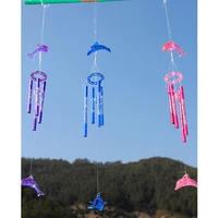 1pcs creative metal tube dolphin small wind chime pendant wedding party banquet home decorations