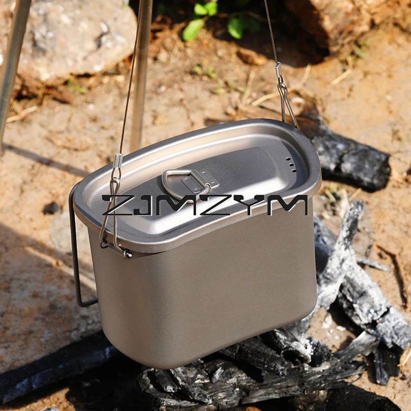 Титановый набор посуды для кемпинга Ланч-бокс горшок походов на открытом воздухе