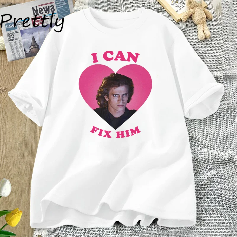 Футболка Повседневная хлопковая с принтом Я могу зафиксировать его рубашка