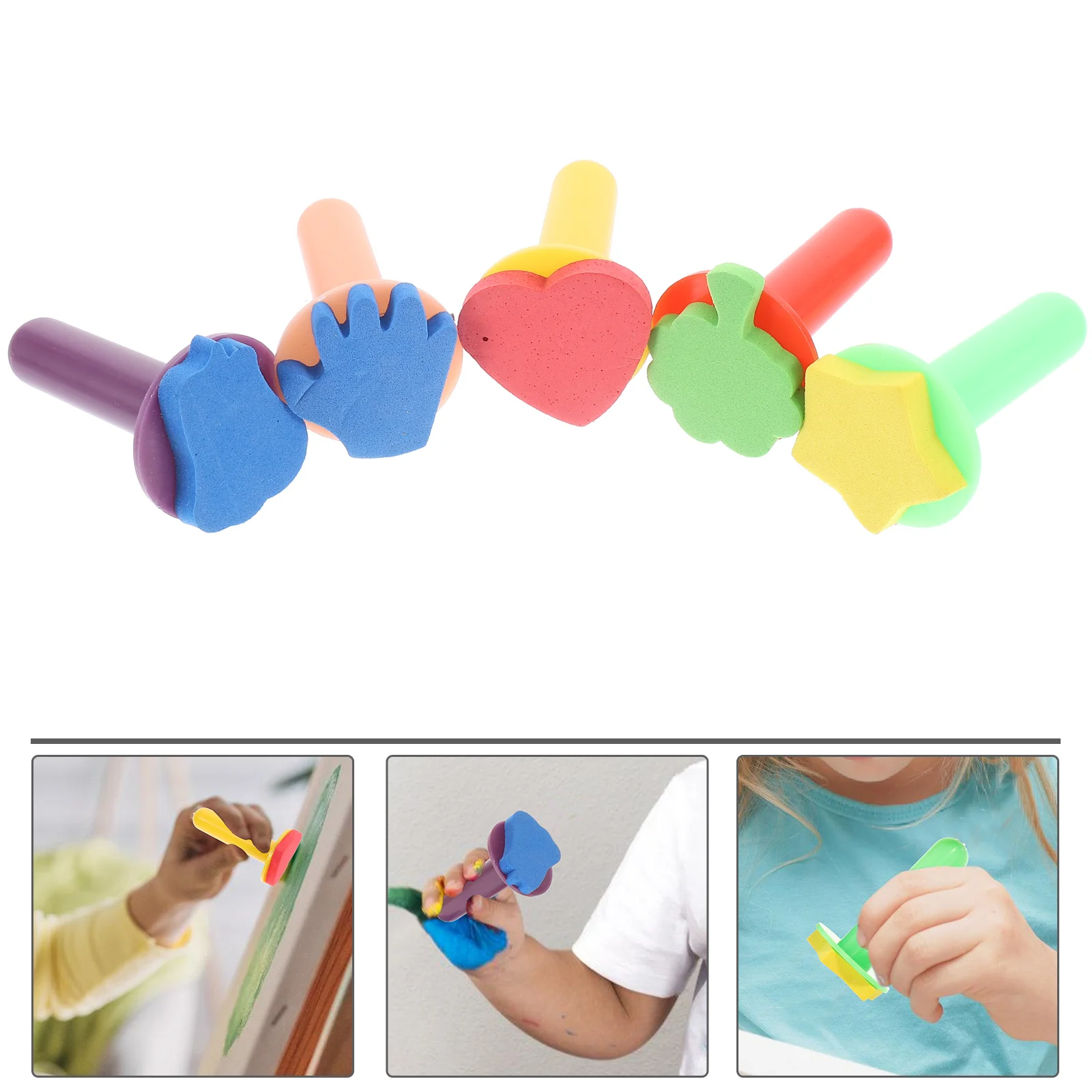 

5 Pcs Foam Brush Painting Stamp Child Tools Kids DIY Stamper Sponge Sponges