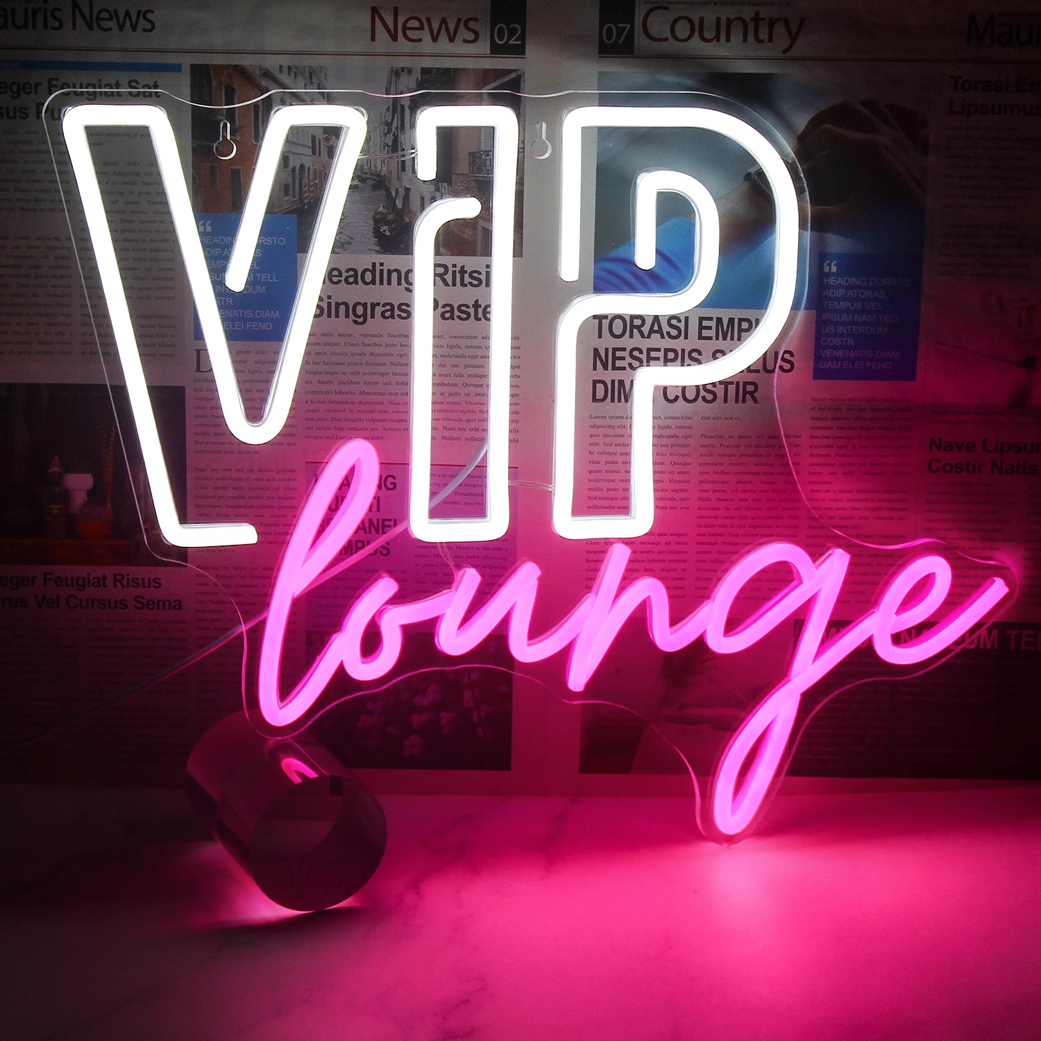 Neon Sign VIP Lounge Led Neon Lights Wall Decor for Club Bar Restaurant Business VIP Group Decor USB LED Neon Signs 42*32CM