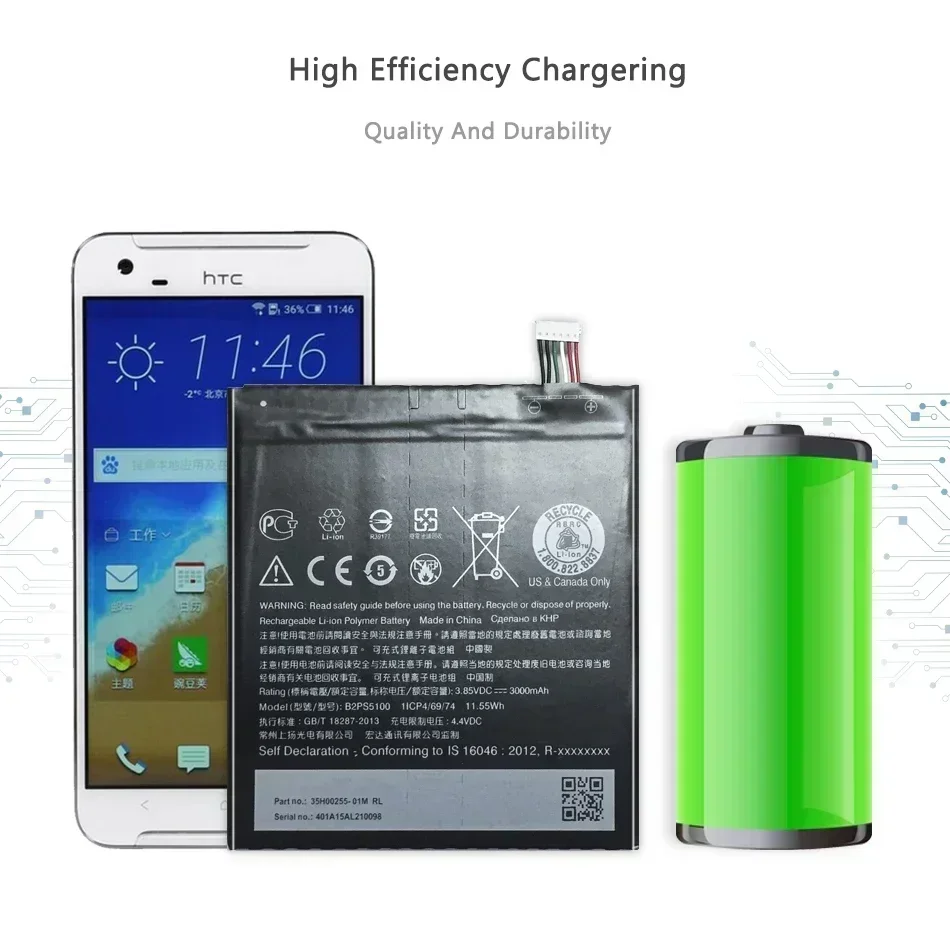 Сменный аккумулятор для мобильного телефона HTC One B2PS5100 X9 X9U X9E E56ML 10 Pro D10W D820U D820S D820T