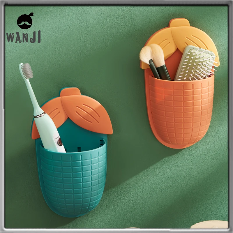 

WANJI Nordic Style Cute Cartoon Toothpaste Toothbrush Holde Organizer Wall Mount Toothbrush Cup Stickers Bathroom Shelves
