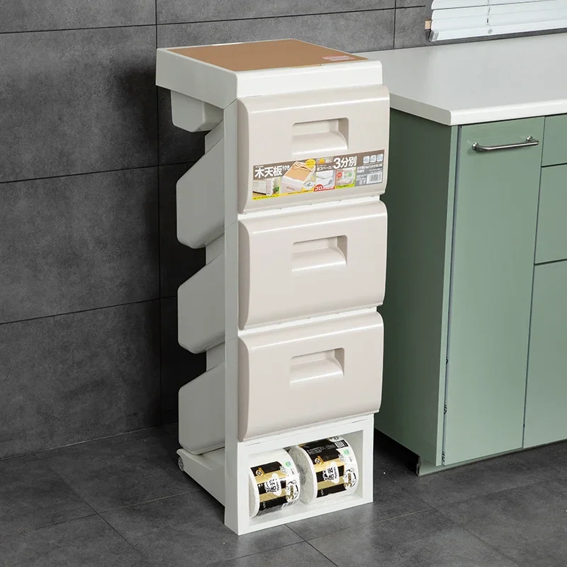 

Japan Imported Three-Layer Sorting Trash Bin Household Large Trash Can Living Room and Kitchen Trash Can with Pulley with Cover