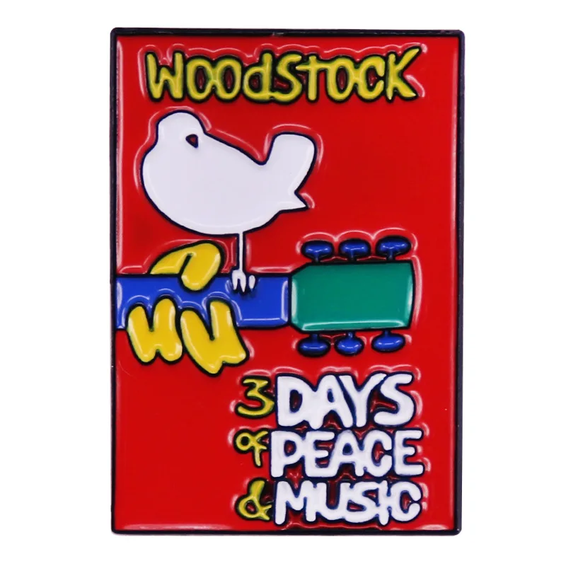 

Music Festival The Woodstocks 3 Days of Peace Brooch Enamel Pin Brooches Metal Badges Lapel Pins Jewelry Accessories Gifts