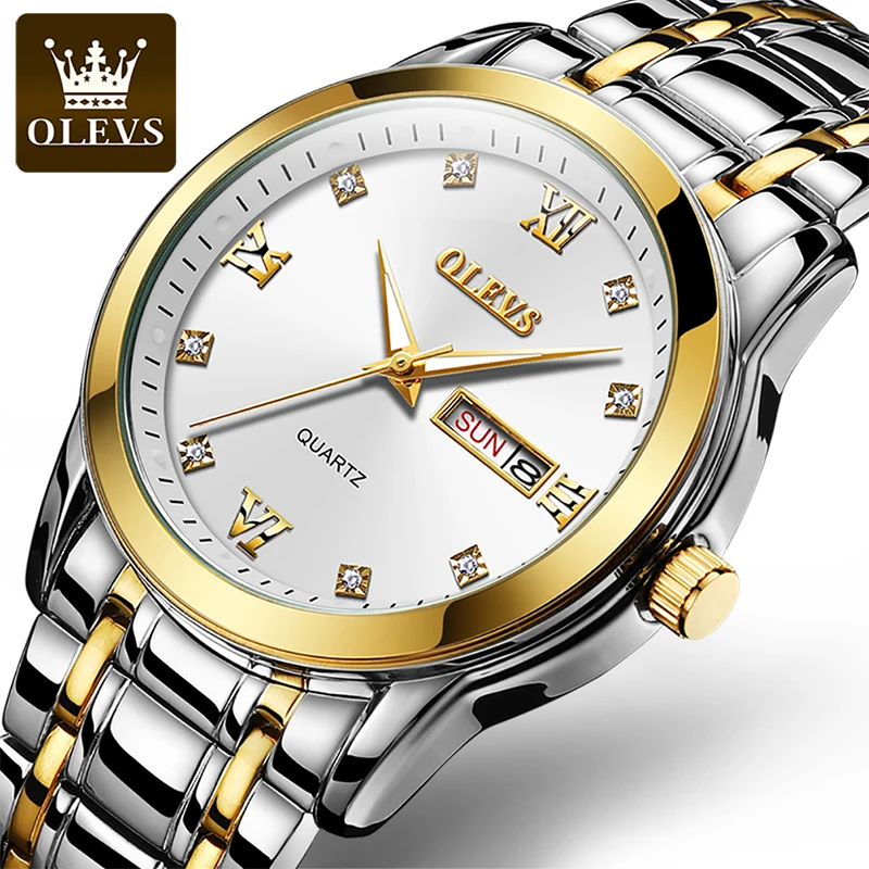 

OLEVS 2022 Fashion New Men's White Business HD Luminous Resistant Digital Single Calendar Dial Quartz Watches Relogio Masculino