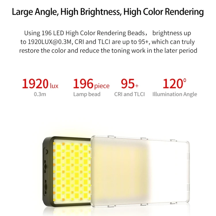 VIJIM VL196 Карманный портативный полноцветный RGB заполняющий светильник Ручной живой свет для фотосъемки (art.: 3920d1ccc613c) - 3920d1ccc613c