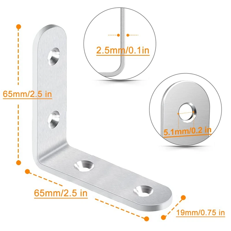 Толстый L-образный кронштейн рандомный с винтовым соединением угловой для