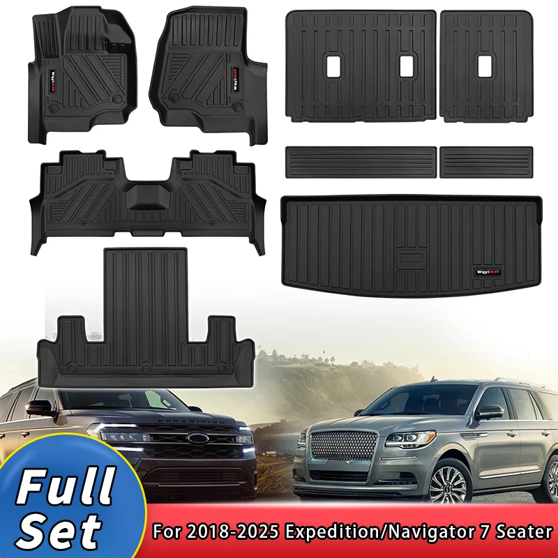 

Коврики для Ford Expedition Max/Lincoln Navigator L 7-местный 2018-2025 аксессуары грузовой вкладыш и коврик на спинку TPE