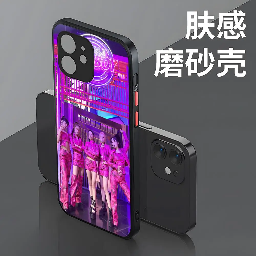 Чехол для телефона Kpop девочек Матовый Прозрачный чехол IPhone 16 15 14 13 12 11 Pro Max X XR XS 8 SE