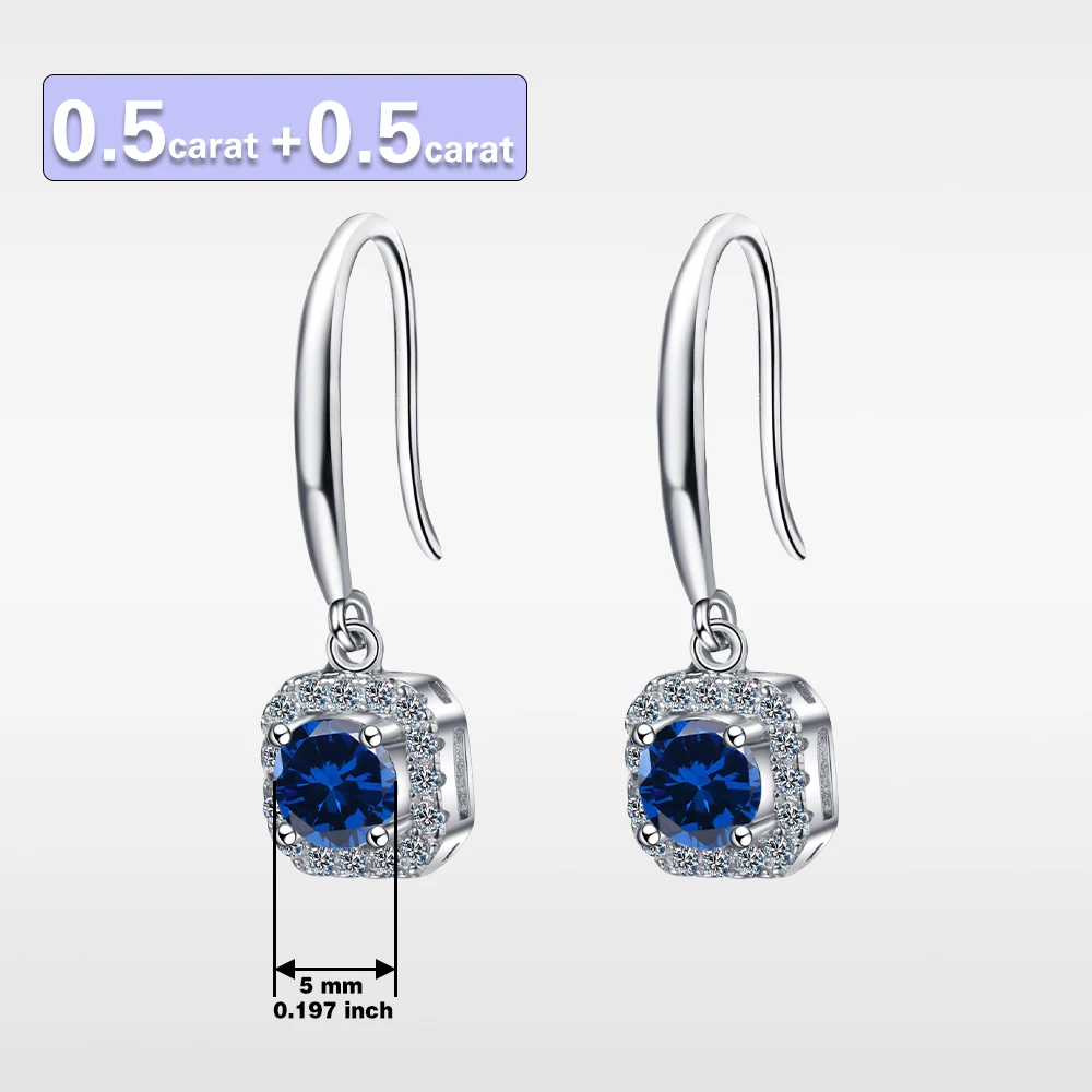 Серебро S925 платиновое покрытие танзанит синий циркон маленькие сахарные женские
