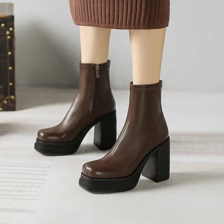 

Oversize Large size Big Size Thick heel boots boots women shoes ankle boots for women ladies boots shoes woman winter