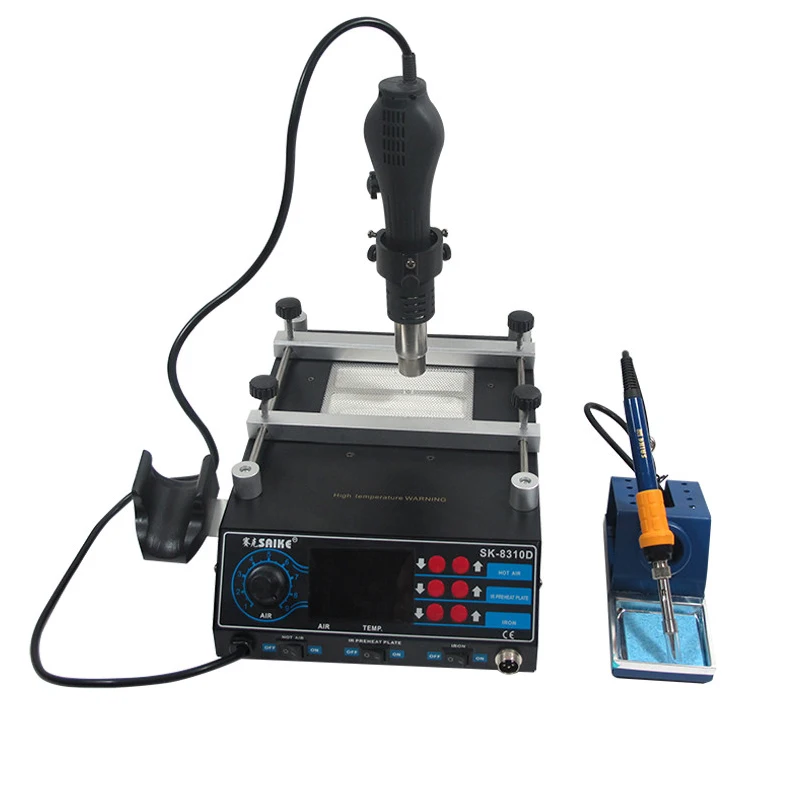 220V/110V Soldering Station 3 in 1 Hot Air + Iron Preheat 8310D