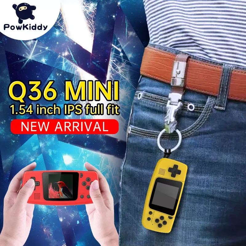 

Новинка, карманный игровой мини-брелок POWKIDDY Q36 с Ips-экраном 1,5 дюйма, мини-консоль с открытым исходным кодом, детские подарки