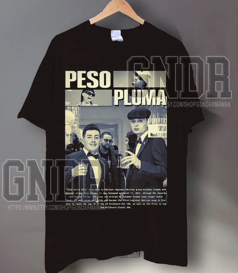 Футболка Peso Pluma футболка Ella Baila Sola Merch Eslabon Armado Double P рубашка унисекс Tour